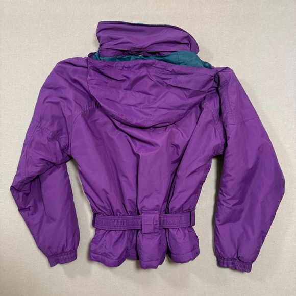 Helly Hansen Vintage Purple Retro Belted 80s 90s Snow Alpine Ski Jacket Women L - Picture 6 of 16